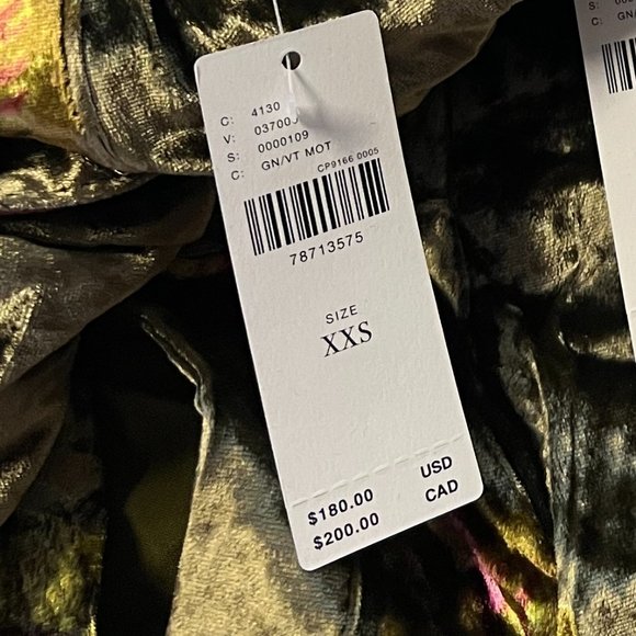 Anthropologie The Somerset Maxi Dress: Velvet Edition / GREEN MOTIF NWT - Picture 8 of 14